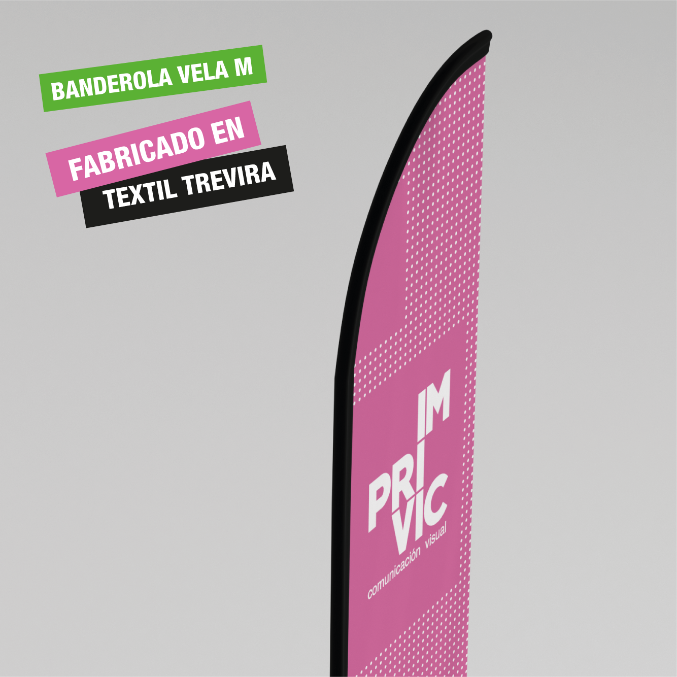 Fly Banner tipo vela para publicidad exterior tamaño M.